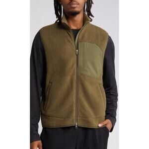 Zella High Pile Fleece Vest in Olive Night Men's Large Lightweight